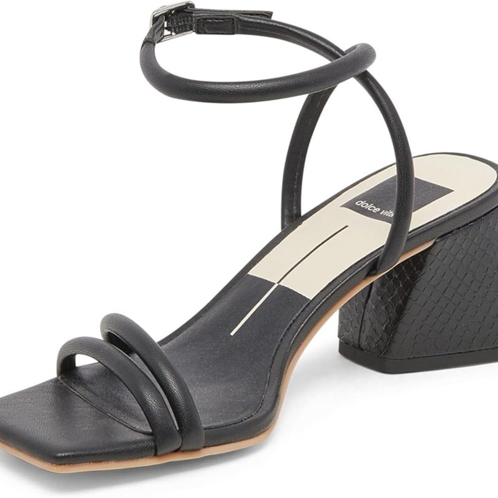 Dolce Vita Black Strappy Block Heel Sandals